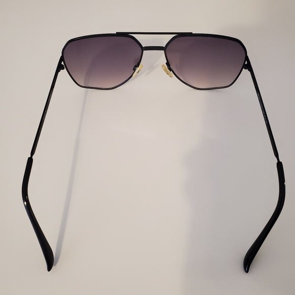 Forever 21 Modern Geometric Purple Ombre Black Wire Frame Aviator Sunglasses - Picture 3 of 9